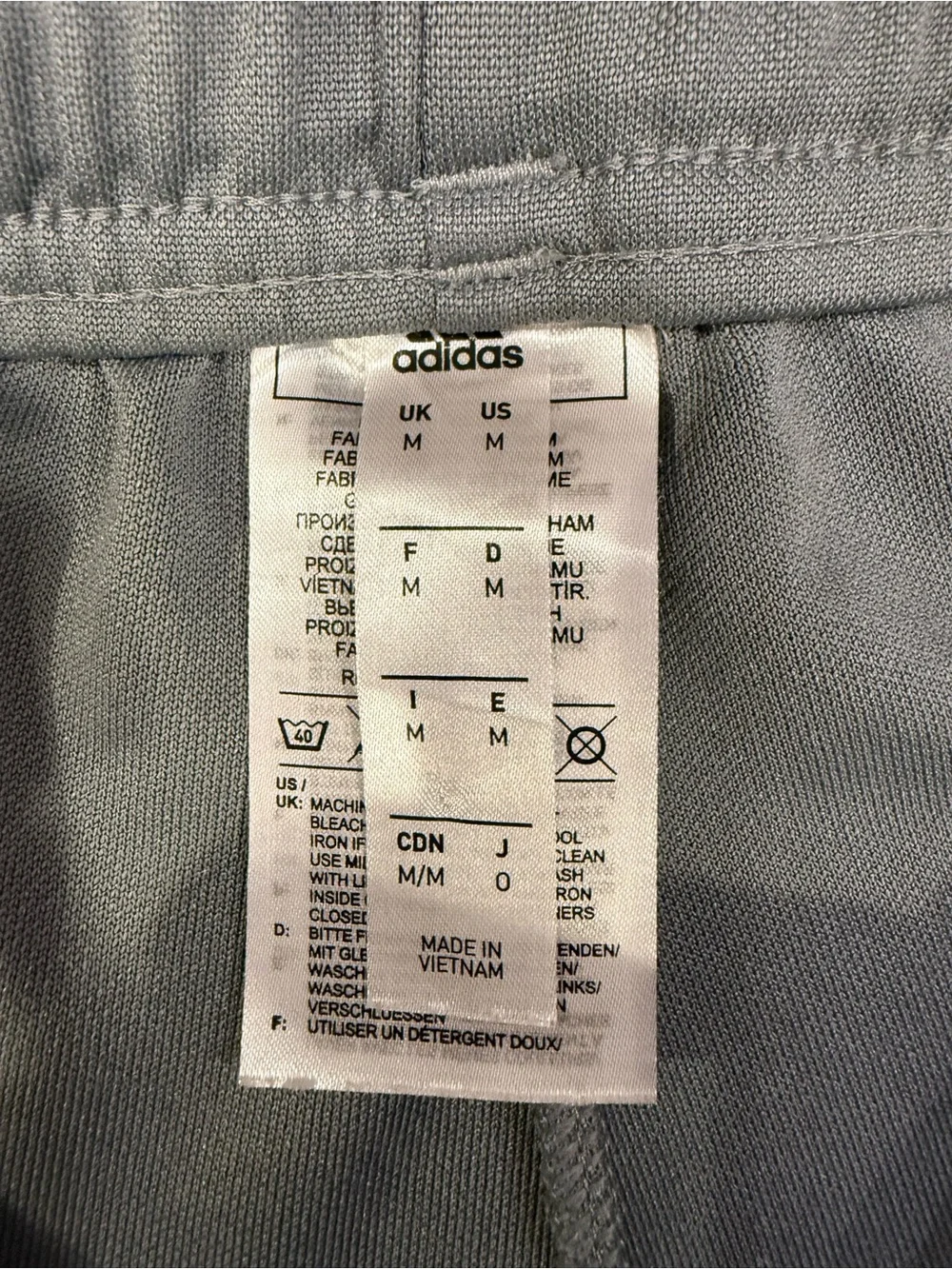 adidas Gray Joggers with White Three-Stripes Medium